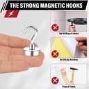 3 x TOP MAGNETS Magnetic Hooks, 2025 Cruise Cabins Ship Essentials 50Lbs Strong Heavy Duty Magnets 12Pcs Magnet Hook for Classroom Home Refrigerator Door Fridge Camping Hanging (Silver)