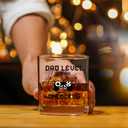 2 x New Dad Gifts, Dad Level Unlocked Whiskey Glass, Fathers Day Gift for New Father Men Husband Him from Wife Son, First Time Daddy Soon to Be Gifts, 10Oz (Transparent)
