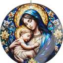 2 x Christian Christmas Ornament 2025, Religious Christmas Ornaments, Virgin Mary and Baby Jesus Ornament, Holy Mother and Child Ornament, Catholic Faith Gift, Blessed Mary Tree Decor (Nelxi-213)