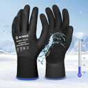 Schwer 2 Pairs FreezeGuard Winter Work Gloves, ANSI A2 Cut Resistant Freezer Gloves for Outdoor Cold Weather Keep Hands Warm, Waterproof Gloves for Shoveling Snow, Ice Fishing, XL