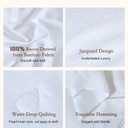 YOUR MOON Luxurious Summer/Spring Lightweight Mulberry Silk Comforter Queen Size,100% Natural Long Strand Silk Fill Duvet, Luxury Bedding, Cooling Rayon Derived from Bamboo Shell (White)