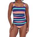 Nautica Women's Standard One Piece Swimsuit Crossback Tummy Control Quick Dry Removable Cup Adjustable Strap Bathing Suit L