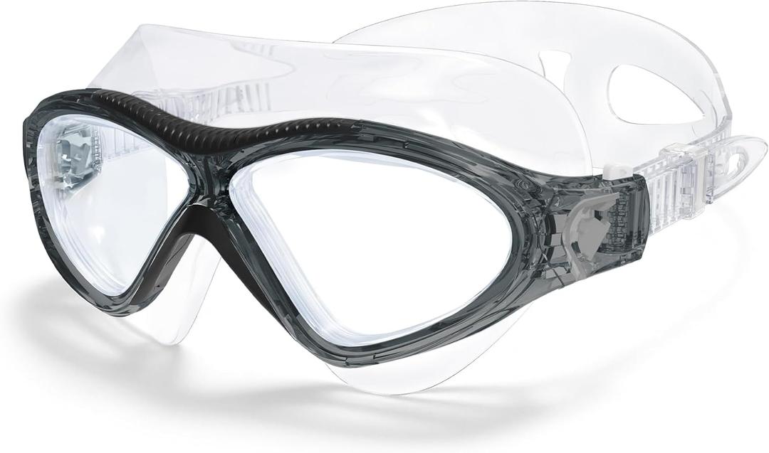 Adult Swim Goggles, Liquid Silicone Anti Fog Swimming Goggles for Men and Women with Anti-Fog/UV & 180 Clear View