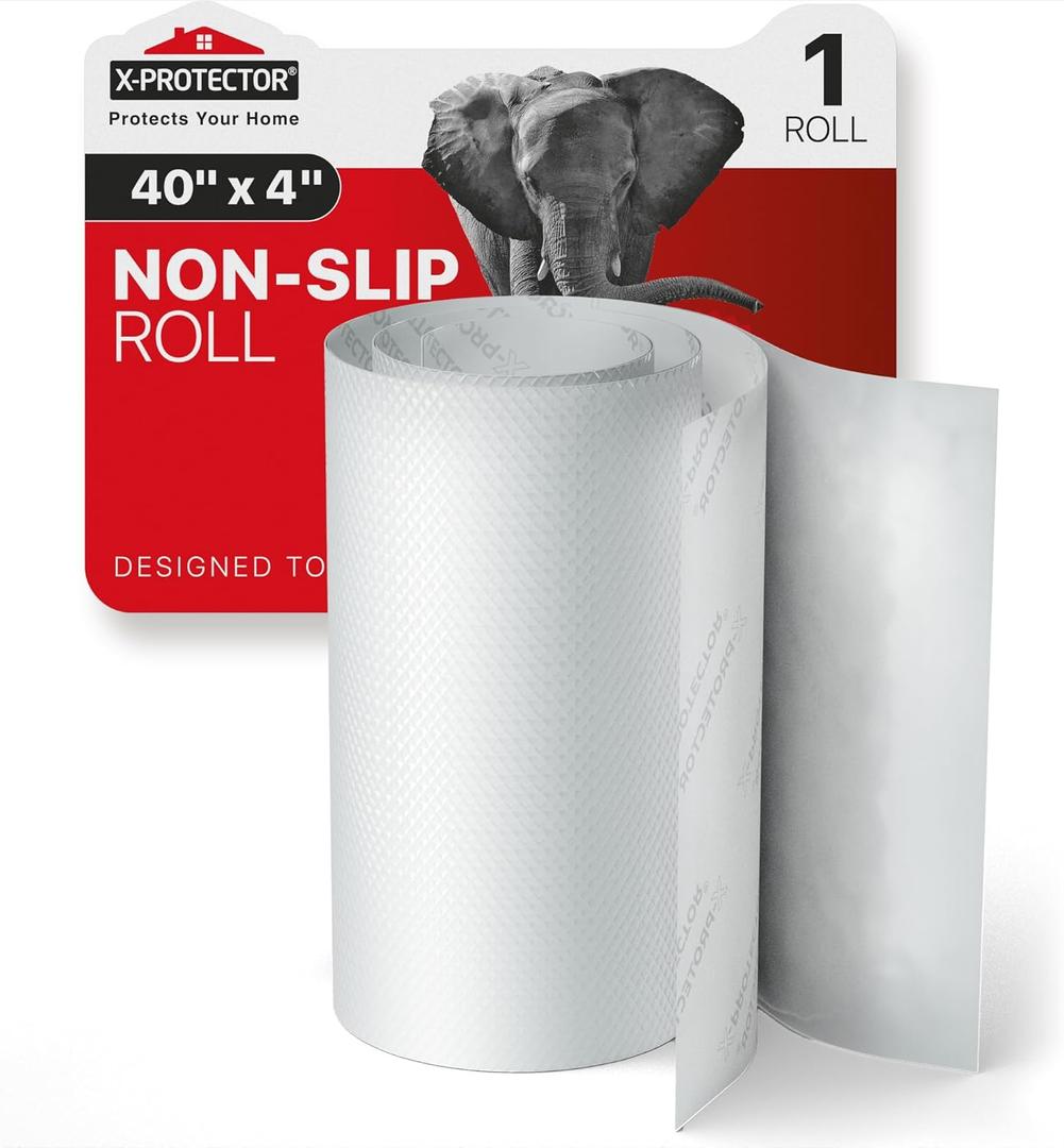 X-Protector Non Slip Pad - 1 White Roll, 40 x 4 - Premium Silicone Feet to Keep Furniture from Sliding - Non Slip Floor Protectors for Furniture and Appliances - Forget About Sliding Objects!