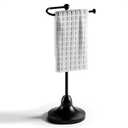 Hand Towel Holder for Bathroom Countertop - 17 Inch Tall Black Free-Standing Hand Towel Stand for Bathroom Counter - Non-Slip Base for Sink Top - Holds Full Size Handtowels, Fingertip, Washcloth