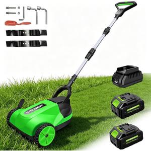 Small Electric Lawn Mower, Mini Cordless Lawn Mower with 2x4.0Ah Batteries