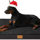 Patas Lague Orthopedic Dog Bed Large Sized Dog 36''X24'',Soft Waterproof Egg Crate Foam Medium Pet Crate Beds Mat with Removable Washable Cover and Non-Slip Bottom, Black