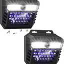 2-in-1 Solar Bug Zapper Outdoor Waterproof with Motion Sensor Light, Cordless Mosquito Zapper Outdoor with 3 Modes, Rechargeable Fly Trap Mosquito Killer Lamp for Patio (Black)