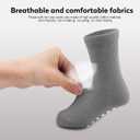 6 pack baby socks, cotton crew children's socks, non-slip grip socks, unisex, for toddlers, boys, girls, 4-7 Years (6 Pairs-gray/Lightgray/Lakeblue/Skyblue/Blue/Khaki)