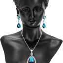 SOUJOY Jewelry Display Stand, Bust Mannequin Earring Stand, Black Resin Pendant Head, Boutique Display Holder Organizer for Show Jewelry, Necklace, Earrings