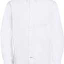 Tommy Hilfiger Boy's Oxford Long Sleeve Dress Shirt, Collared Button-down With Chest Pocket, Regular Fit (20 Husky, White)