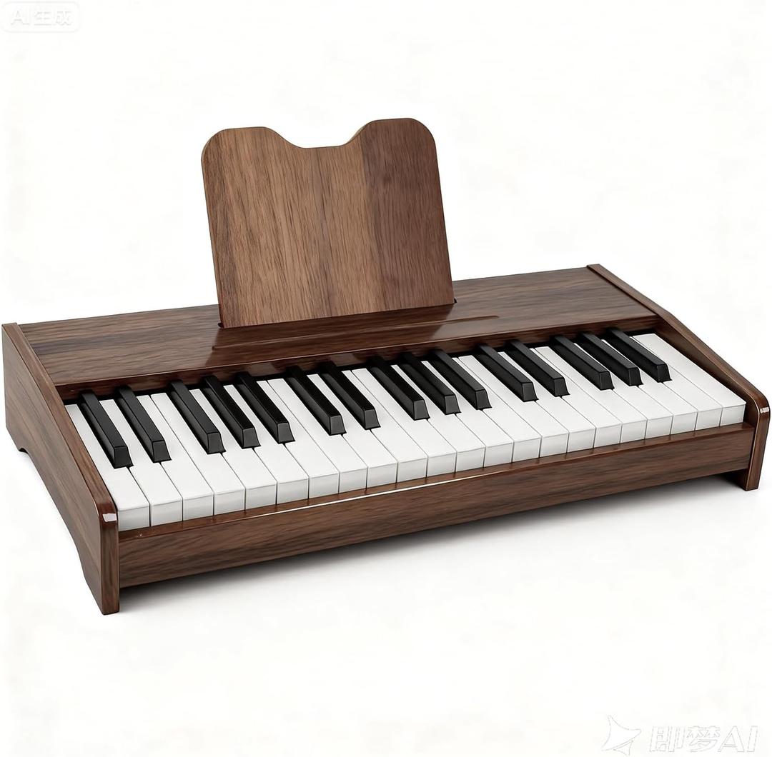Kids Wooden Piano Keyboard with 37 Keys & Music Stand Digital Educational Toy for Toddlers Boys Girls, Ages 3+, Ideal Musical Instrument Gift, Standard