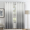 Ombre Full Blackout Curtain Panels 84 Inch Long Noise Reducing Energy Efficient Window Treatment Drapes for Bedroom Linen Texture with Grommets Top Gradient Print Cream White to Gray