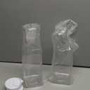 GUSTO [50 oz - 2 Pack] Plastic Carafe with Lid, Large Capacity Square Base - Clear Pitcher with Flip Top Lid, Easy-Pour Spout Juice Containers with Lids, Hand Wash Only - Perfect for Mimosa Bar