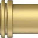 Curtain Rods for Windows 66 to 120 inches, 6/8 inch Diameter Adjustable Length End Cap Style Curtain Rod Set, Decorative Curtain Rod with Brackets - Gold