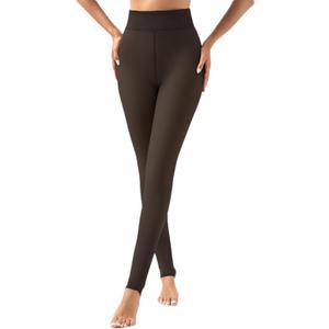 Romastory Winter Warm Leggings Women Elastic Thick Thermal Legging Pants Fleece Lined Tights (Large-X-Large, Falselucency Black)