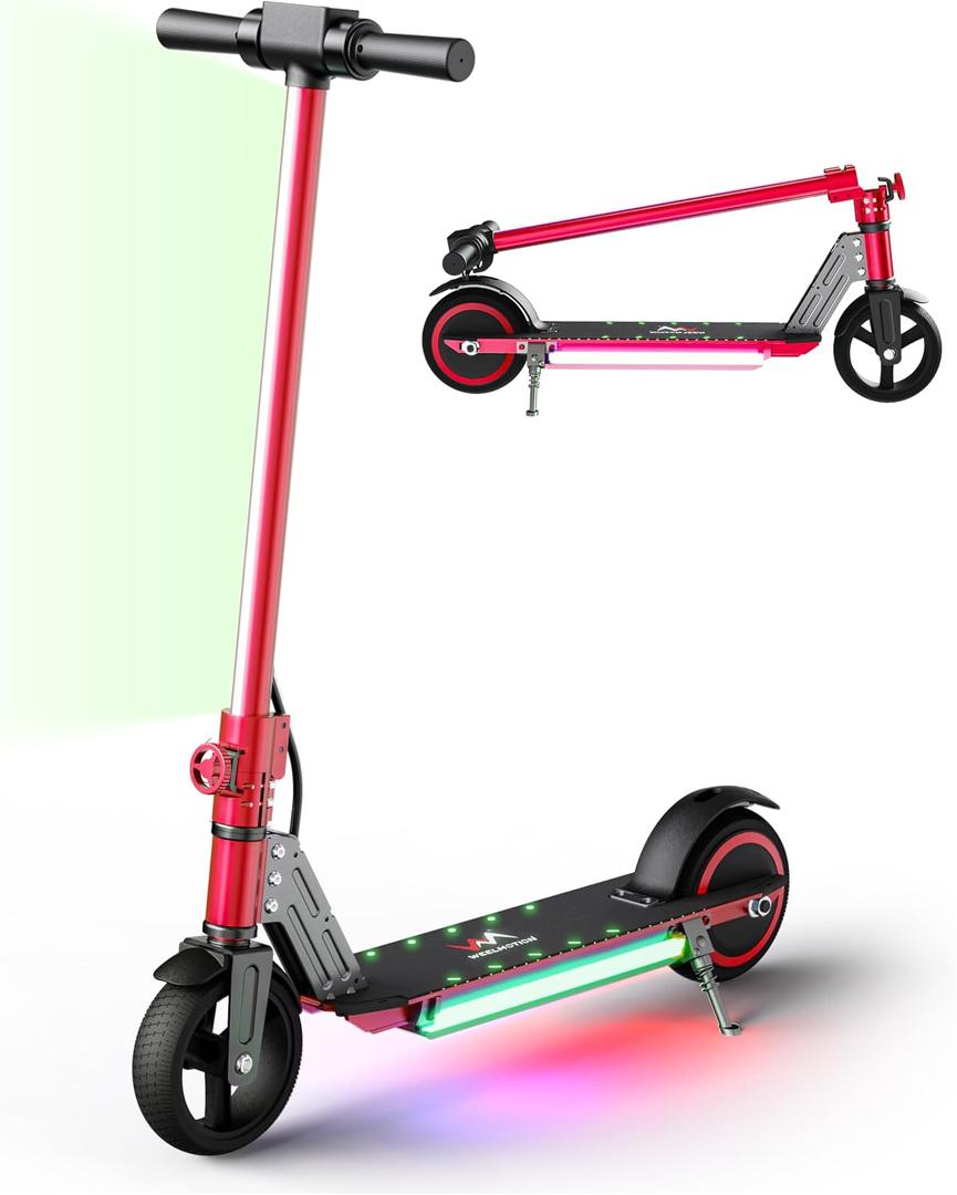 Classic Foldable Electric Scooter for Kids, Bright Front Lights, Shining Pedal Lights, LED Display, Dual Brakes 150W Motor Kids Electric Scooter, UL2272 Certified