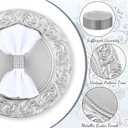 Uiifan 50 Pcs Silver Charger Plates Bulk 13'' Antique Plastic Chargers, about 13 inches in diameter