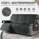 TAOCOCO 100% Waterproof Recliner Covers, Recliner Sofa Covers with Leg Straps, Reversible Recliner Couch Cover for Reclining Chair, Washable Couch Protector for Pets Kids(3 Seater, Dark Gray)