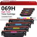 069H 069 High Capacity Toner Cartridge Set 4-Pack Replacement for Canon 069H 069 Toner Cartridges for imageCLASS MF753Cdw MF751Cdw LBP674Cdw Printers (Black, Cyan, Yellow, Magenta)