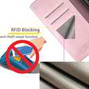 3 x SUANPOT for Samsung Galaxy A35 5G Wallet case with RFID Blocking Credit Card Holder,Flip Book PU Leather Protective Cover Women Men for Samsung A35 Phone case Rose Gold