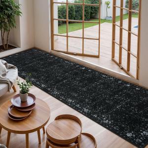 Vintage Washable Runner Rug (2'6"x8', Black)