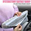 Hysterectomy Seatbelt Pillow Post Abdominal Surgery Myomectomy Pillows with Pocket for Ice/Hot Packs Breast Reduction Belly Incision Tummy Tuck C-Section Recovery Patients Gifts Minky Dot Light Gray