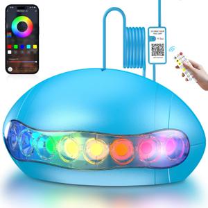 ZHOLAH Pool Lights for Inground Aboveground - Pool, 18W LED Underwater Submersible Swimming Lights IP68 Waterproof with APP Control and Controllers, 256 Modes Color Changing, Music Sync, 32.8FT Cord, 12V