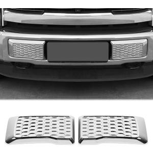 Left & Right Front Bumper Guard Pads Insert Cap Cover for 2015-2020 Ford F150, Chrome