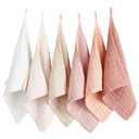 Konssy 6 Pack Face Cloths, Soft Wash Cloth for Washing Face, Cotton Face Towels for Sensitive Skin Women Facial Makeup Remover Reusable Absorbent Washcloths 11 x 11 Inch (Pink)