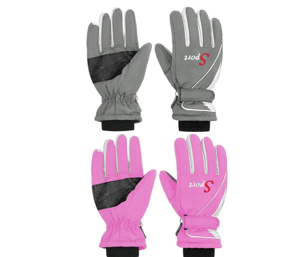 2 Pairs Winter Ski Gloves Men Women Waterproof Snow Gloves Adjustable Snowboard Mittens for Cold Weather Men Women