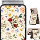 2 x Kidcube Phone Stand Compatible with Magsafe - Magnetic Stand Cell Phone Grip Finger Kickstand Slot Card Holder for Back of Phone Cute Flower Girly Kawaii Women Girls for iPhone 16/15/14/13/12 Series