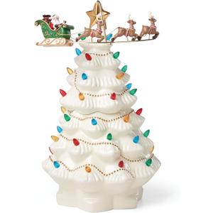 Lenox 894469 Treasured Traditions Tree with Flying Santa, Christmas & Holiday Decor