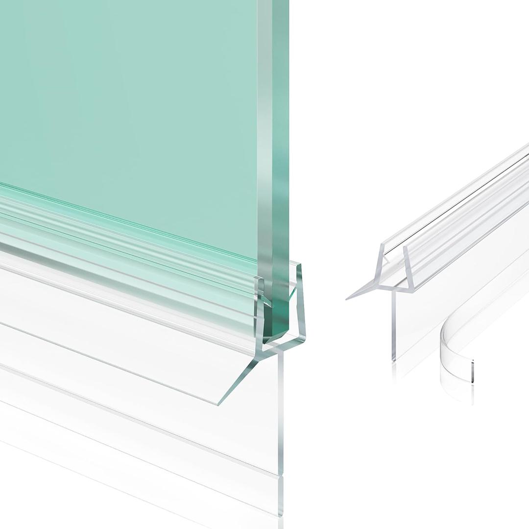 2-Pack Frameless Shower Door Bottom Seal (1/4" X 36") Clear Glass Seal Strip Shower Door Sweep - Stop Shower Leaks