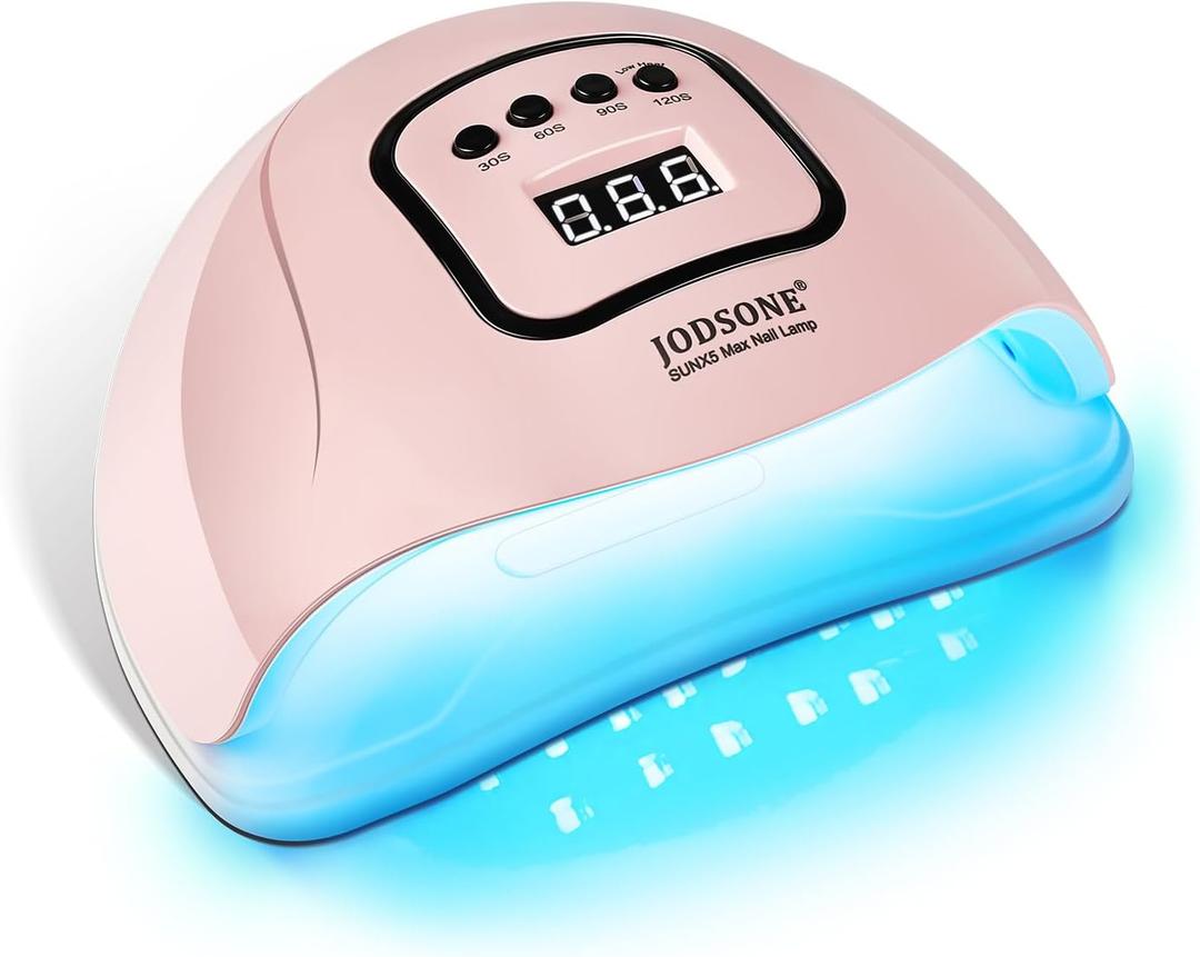 JODSONE U V LED Nail Lamp with Gloves Kit, Nail Dryer for Gel Nails Professional for Home and Salon (M5m-light Pink)