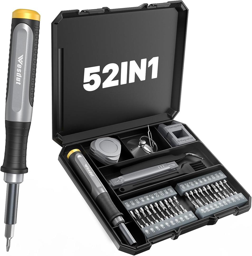 52in1 Precision Screwdriver Set, [Super Durable] Small Repair Kit, PC Accessories, PS5 Cleaning Kit, Tool Sets for Men, Fit MacBook, Computer, Laptop, Watch, PS4, Xbox, Eyeglass, Console More