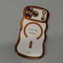 TOBOVON Slim Thin for iPhone 17 Pro Case Clear, Compatible with MagSafe, Built-in Camera Lens Protector, Shockproof Protective Phone Case, Soft Electroplated Magnetic Cover, Orange