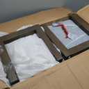 SIMPLIHOME Milltown 27 inch Wide Contemporary Rectangle Footstool Ottoman Bench in Distressed Dark Blue Vegan Faux Leather, Assembled, for the Living Room and Bedroom