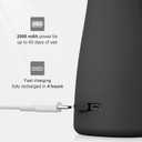 Water Dental Flosser for Teeth, Portable Cordless Water Flosser with 300ML Rechargeable with Type-C, IPX7 Waterproof Water Flossers for Adults with 3 Intensity Modes and 3 Flossing Tips (Dark)