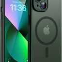 TOCOL Magnetic for iPhone 13 Case, Upgraded Full Camera Protection, Compatible with Magsafe, 15FT Drop Protection, Translucent Matte Back Bumper Phone Cover 6.1-Inch (Alpine Green)