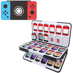 HEIYING Game Card Case for Nintendo Switch 2 / Switch OLED,Customized Pattern Portable Switch Game Holder with 48 Game Card Slots and 24 Micro SD Cards Slots (Classic Buttons)