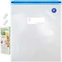 Sous Vide Bags 15pack Large Size 10.2x13.4in/ 26x34cm Food Vacuum Storage Bags, Reusable Vacuum Zipper for Sous Vide Cooking, 4 Sealing Clips for Food Storage and Sous Vide Cooking.