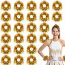 Glitinsel 24 Pcs Cheerleading Wristband 4 Inch Metallic Cheerleading Pom Poms Cheer Cheerleader Pom Poms Cheering Squad Hand Flower for Adults Sports Match Team Spirit Dance Party Cheering (Gold)