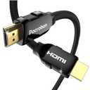 Pacroban HDMI Cable for Laptop to Monitor 3 Foot - Ultra High Speed Certified HDMI 2.1 Cord, Braided, eARC, 48Gbps, 8K 60Hz, 4K 120Hz/Fps DTS:X, HDR, HDCP, Hyperfast Black