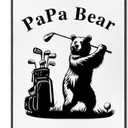 DYJYBMY Papa Bear Funny Printed Golf Towel with Clip, Golf Accessories for Papa, Father's Day Birthday Retirement Gifts for Grandpa Dad Father Uncle Bear Lover, Golfing Gifts for Dad Grandpa Golfer