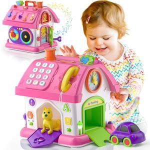 Vahome Musical Montessori Toys for 1 Year Old Girl Gifts, First Birthday Gifts for 1 Year Old Girl, Educational Baby Toy 12-18 Month Toddlers Ages 1-2 (Pink)