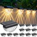 Greluna Solar Fence Lights Outdoor, 12 Pack Waterproof Deck Lights, Auto Dusk to Dawn Step Lights with Warm White Glow, Easy Install for Fence, Patio, Stairs, Pathway, Garden Lighting