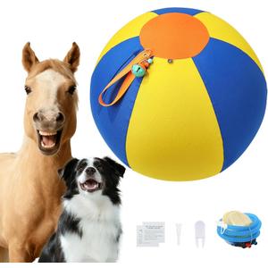 22" Herding Ball for Dogs  Orange & Blue Dog Ball for Large Dogs, Dog-Visible Colors, 900D Oxford Fabric, Non-Chew Interactive Dog Toy for Outdoor Training & Exercise (Yellow and Blue)