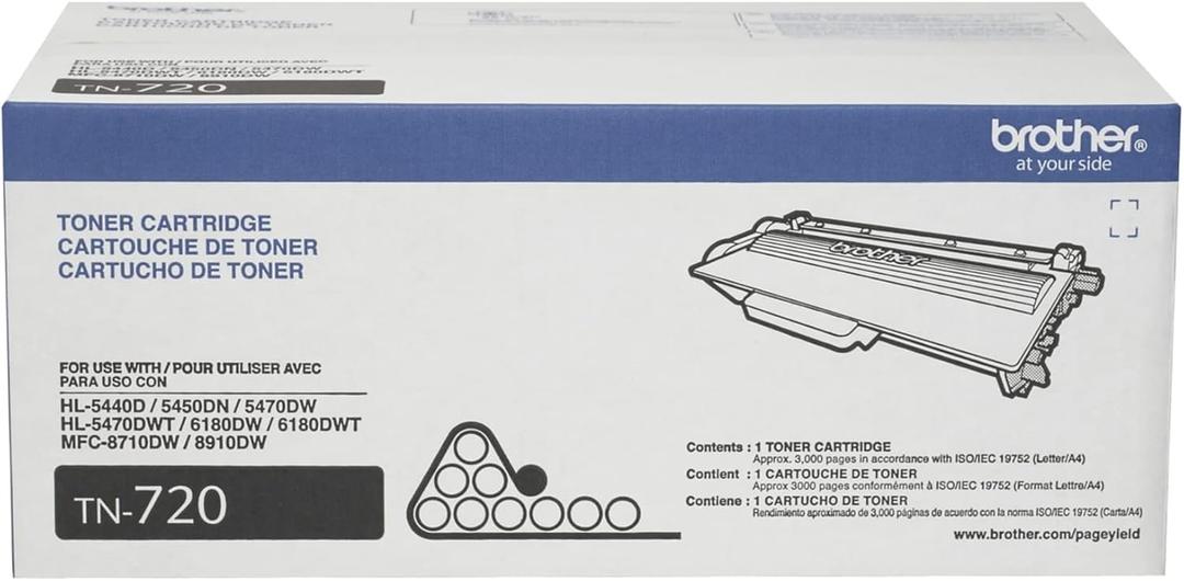 Brother Printer TN720 Toner Cartridge Black (Single)