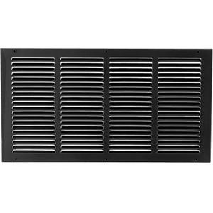 20"w X 8"h Steel Return Air Grilles - Sidewall and Ceiling - HVAC Duct Cover - Black [Outer Dimensions: 21.75"w X 9.75"h]